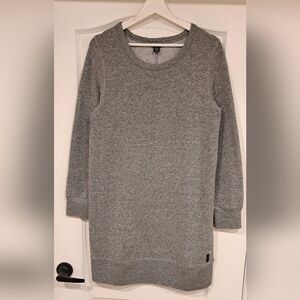 Roots Heather Grey Sweater Dress Cozy Crewneck Sweatshirt Tunic